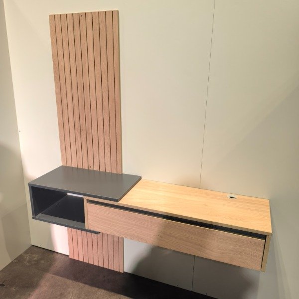 Producto - Rack TV Flotante Moderno (Roble Kendal/Gris) - 2