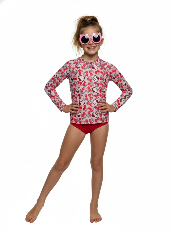 Producto - REMERA UV KITTY CHERRY  NEW 2026 MANGA LARGA. ANTICLORO + FILTRO UV+50