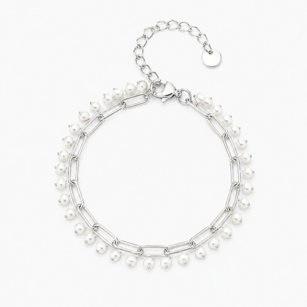 Producto - Pulsera Doble Cadena con Perlas - 1