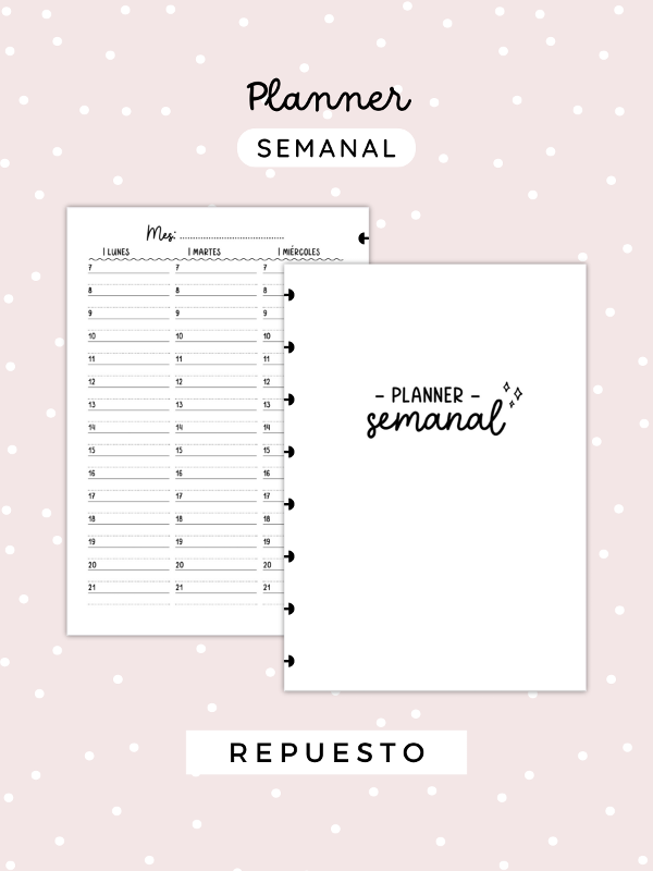 Producto - Planner semanal byn repuesto