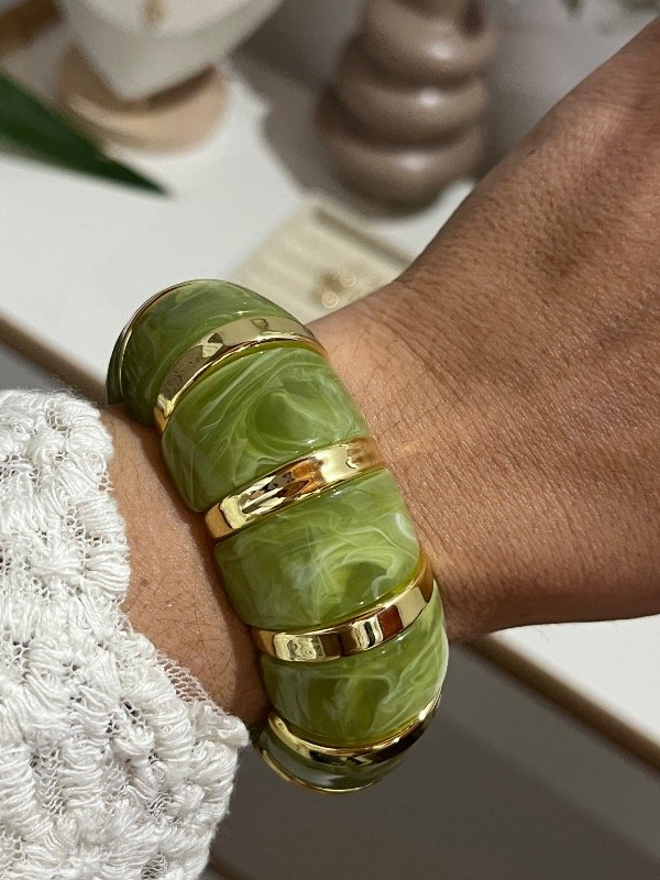 Producto - Brazalete boho bombe verde oliva - 1