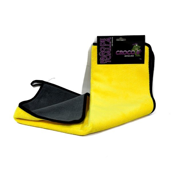 Producto - PAÑO MICROFIBRA TOALLA AMARILLO Y GRIS 800GSM 40 X 60CM  CRS-TOWEL006