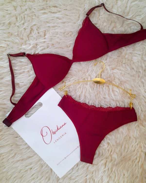 Producto - CONJUNTO TAZA SOFT TRIÁNGULO ALGODÓN Y PUNTILLA