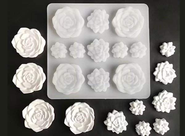 Producto - MOLDE SILICONA 11 FLORES SUCULENTAS DIFERENTES 1K10