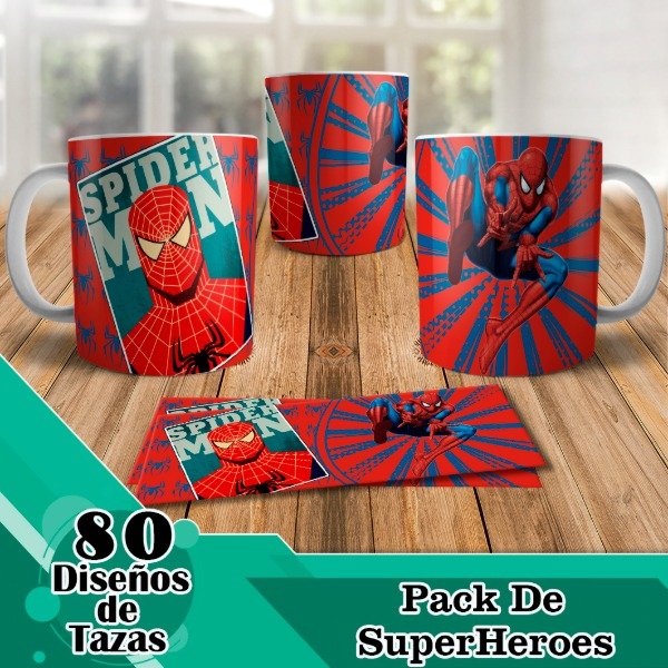 Producto - Diseños Digitales / Plantillas Para Tazas De Super Heroes M2