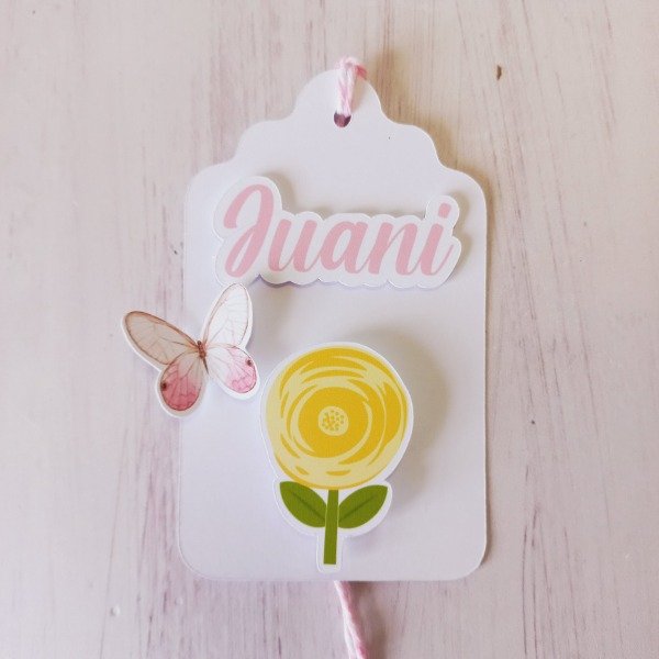 Producto - Tag 3D MARIPOSAS Y FLORES x 10 unid - 3