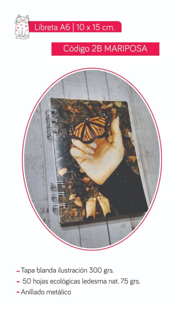 Producto - Libreta 2B Mariposa