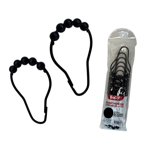 Producto - 11303    GANCHO CORTINA BAÑO COLOR NEGRO Doc.