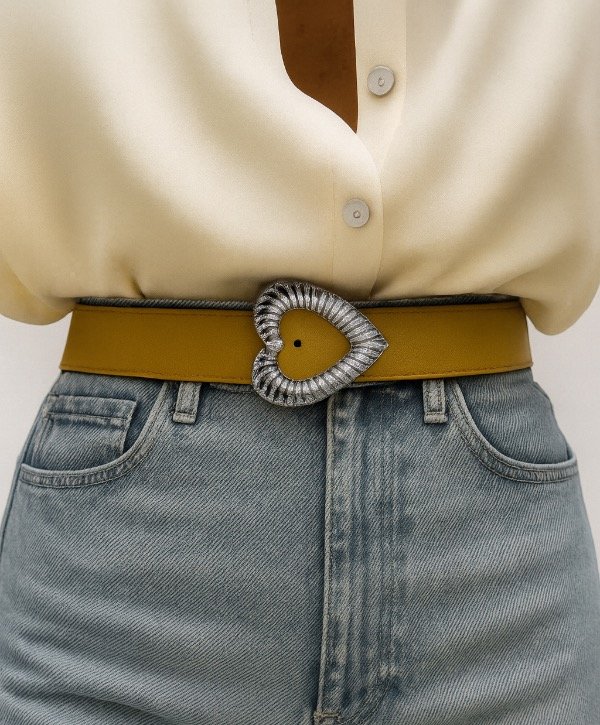 Producto - Cinto heart tramado camel