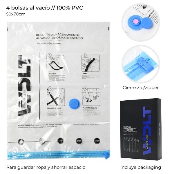 Producto - BOLSA AL VACIO PARA GUARDAR ROPA SET DE 3 WANDERLUST 38632