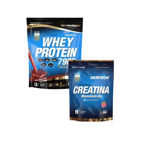 Producto - Whey Protein 7900 X 500g + Creatina X 250g Gentech