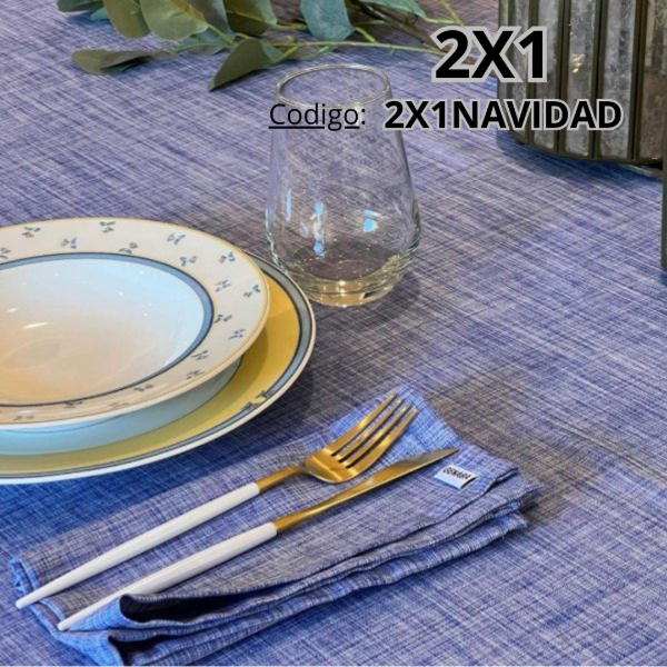 Producto - Mantel de Tela Antiarrugas Celeste