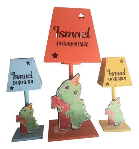 Producto - Centros De Mesa Decorados Dinos Bebe 6u Luz Led - 3