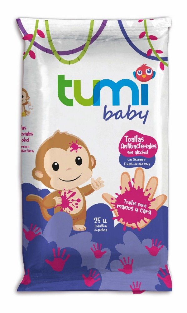 Producto - TUMI BABY Toallitas húmedas Antibacteriales sin alcohol x25 unidades (CAJA x24)