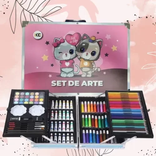 Producto - Set De Arte Infantil Gatitas X 145 Piezas  Kendra