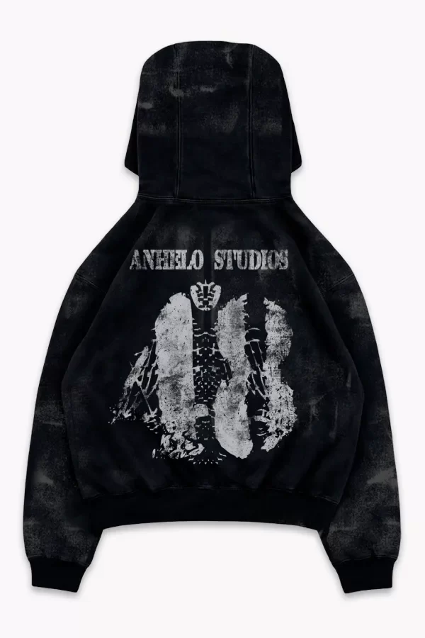 Producto - STAINED ZIP HOODIE BLACK - 1