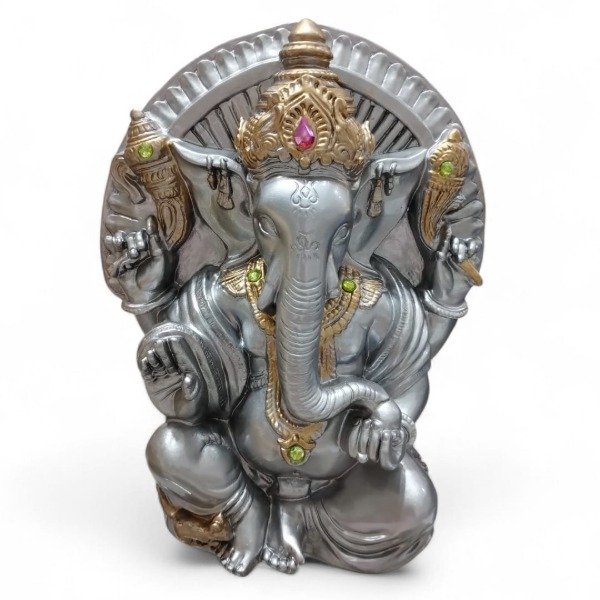 Producto - GANESHA PLATEADA - 23 CM DE ALTO