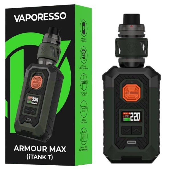 Producto - VAPORESSO ARMOUR MAX KIT (21700 -18650) -(SELLADO- ORIGINAL-GREEN )