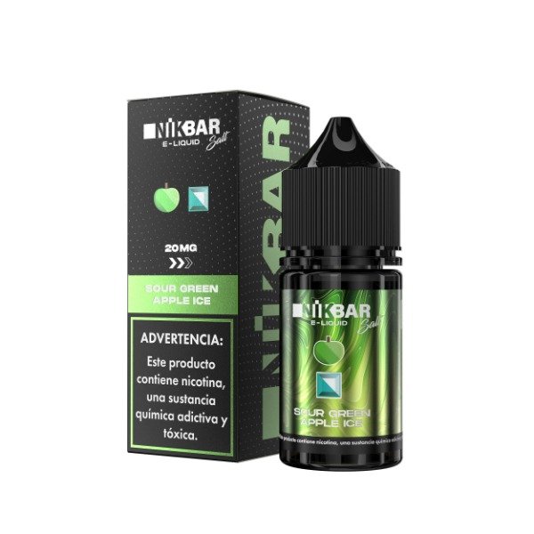 Producto - NIKBAR NICSALT SOUR GREEN APPLE ICE 30ML 35MG (MANZANA VERDE ÁCIDA Y HIELO)