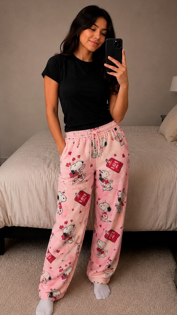 Producto - Pantalon Snoopy rosa