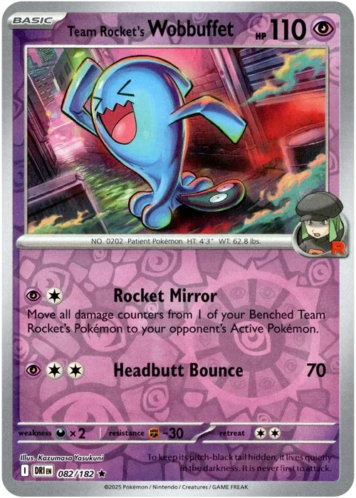 Team Rocket's Wobbuffet - 082/182 - Destined Rivals - Reverse Holo ...