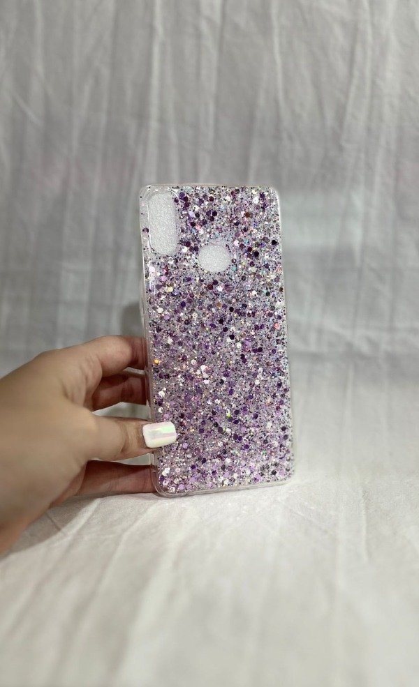 Producto - A10s funda brillo lila