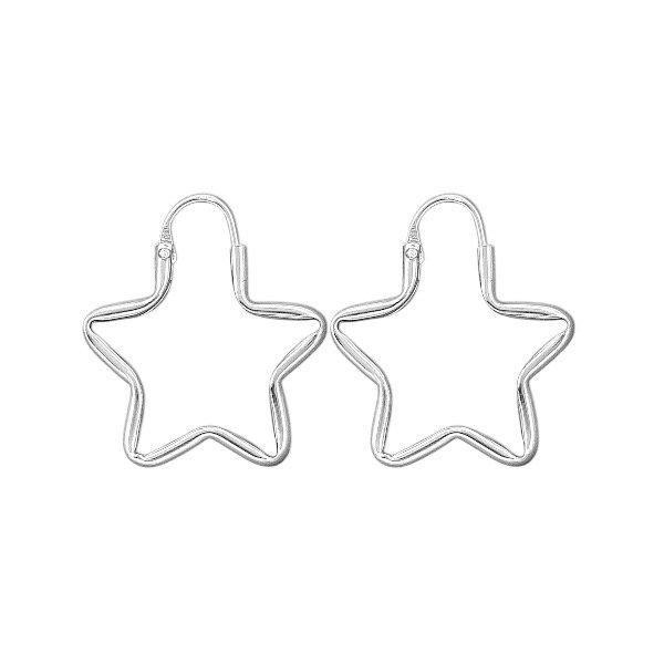 Producto - Argollitas de Plata 925 - Estrella - 2.3cm
