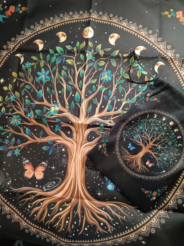 Producto - Paño de tarot árbol sagrado y bolsita para el tarot