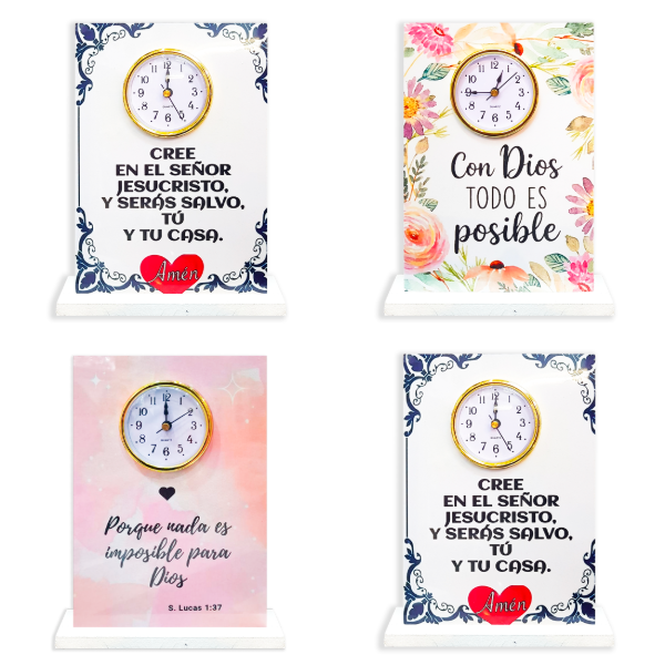 Producto - PROMO Reloj Madera De Escritorio 16x21 Cm (X1 UNIDAD)