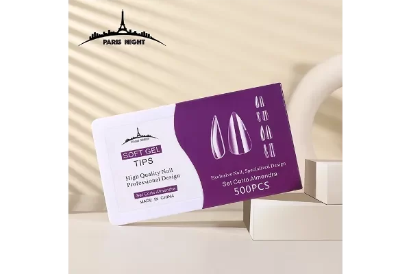 Producto - Tips cortos soft gel / press on- Paris night (almendra)