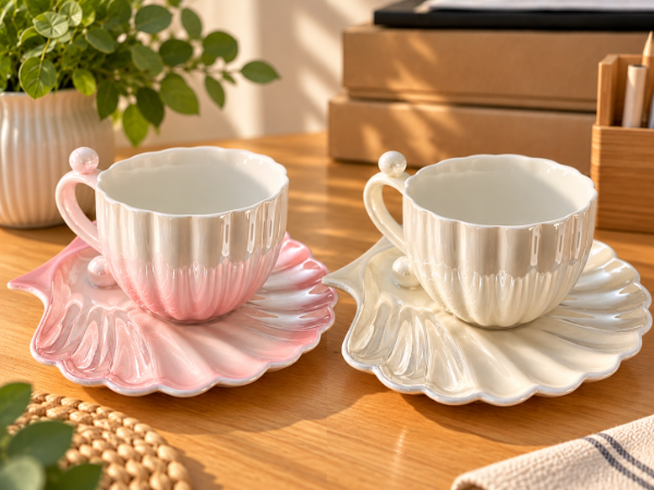Producto - Set taza nacarada con perlas