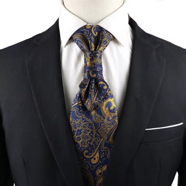 Producto - AZUL C/ OCRE Corbata Con Nudo