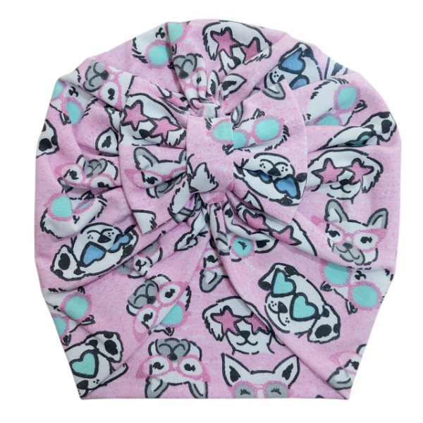 Producto - Turbante beba estampado moño "Perritos"