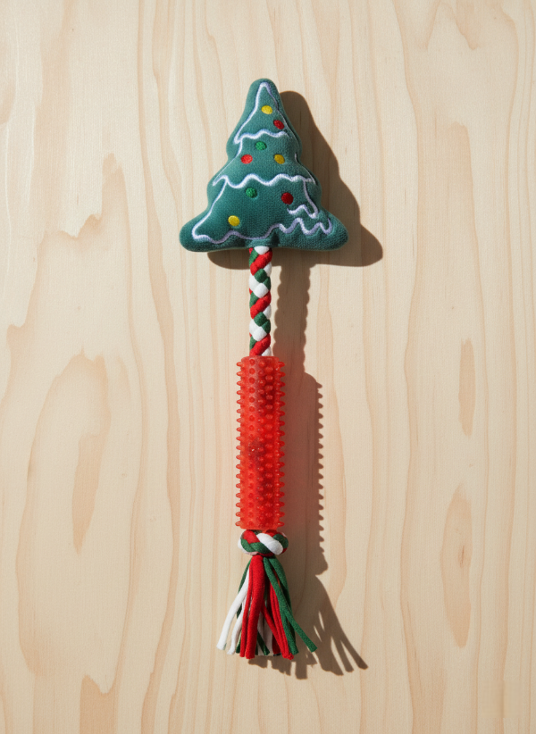 Producto - Juguete de arbol navideño mordillo y soga