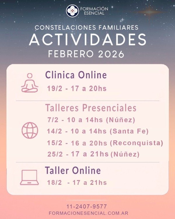 Producto - Fechas de Talleres Presencial y Online y Clínica Online en Febrero 2026