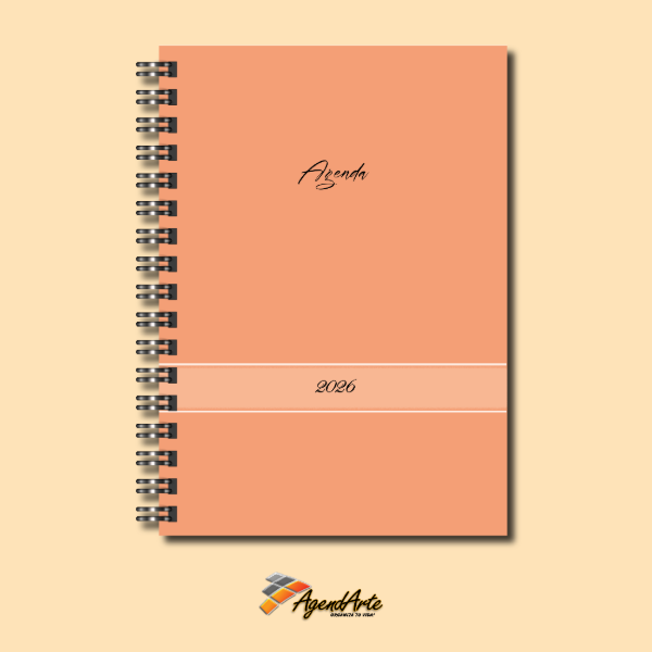 Producto - Agenda 2026 - Tapa Dura A5 - Vista Diaria - Durazno