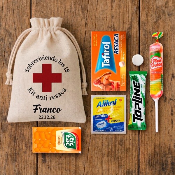 Producto - Bolsa de Lienzo kit anti resaca 18 años