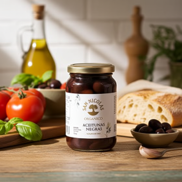 Producto - Aceitunas Negras Organicas Olivares San Nicolas 250 grs