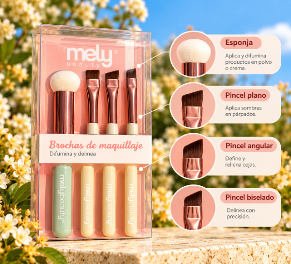 Producto - KIT X4 BROCHAS DE MAQUILLAJE MELY - 1