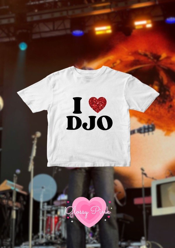 Producto - Baby Tee I Love DJO - VINILO TEXTIL GLITTER