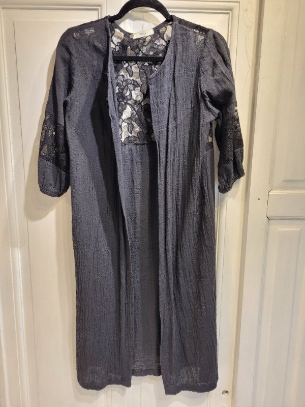 Producto - Kimono MECHA negro con encaje Talle único- PRECIO: 70X