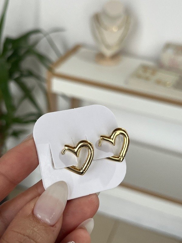 Producto - Aros corazones acero dorado