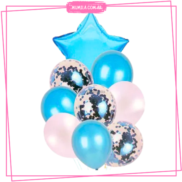 Producto - Set Globos Celeste x 9 unidades