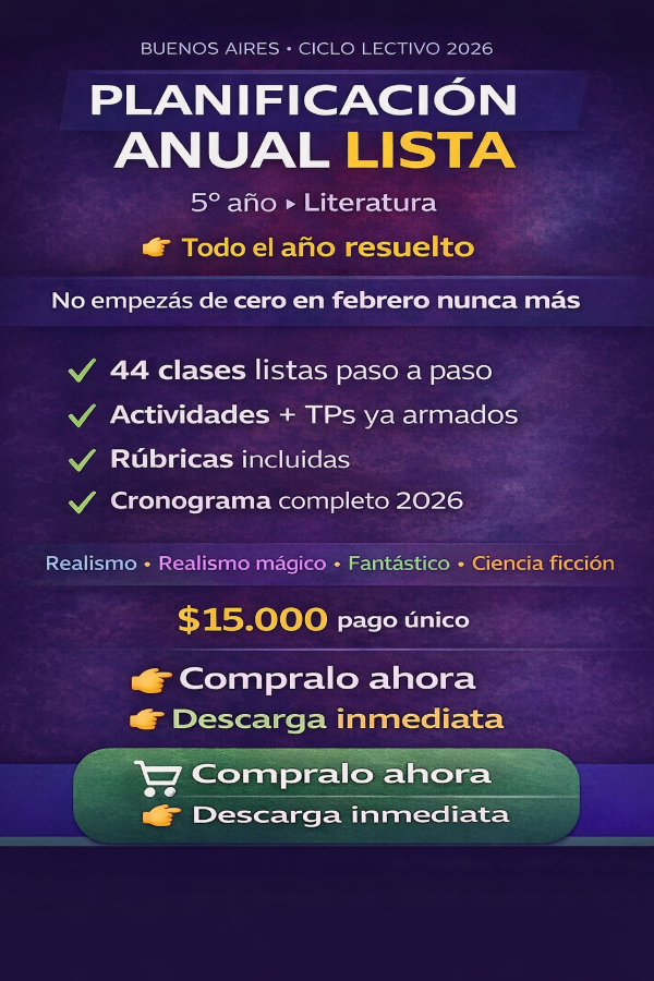 Producto - Planificación anual para quinto año