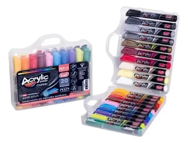 Producto - MARCADORES TRABI ACRYLIC POP 2-4mm Valija x20 - 1