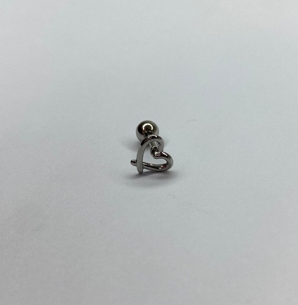 Producto - Barbell corazón abierto plateado 2