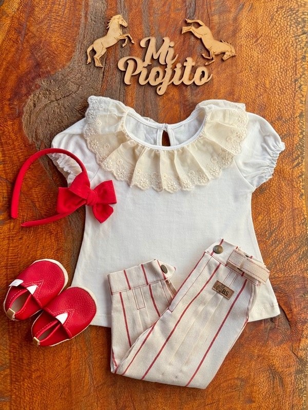 Producto - Remera Natural Beba Cuello Broderie - 4