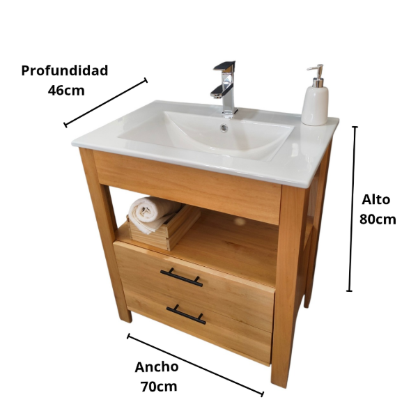 Producto - VANITORY EUCALIPTO SIENA CON BACHA DE LOZA - 6
