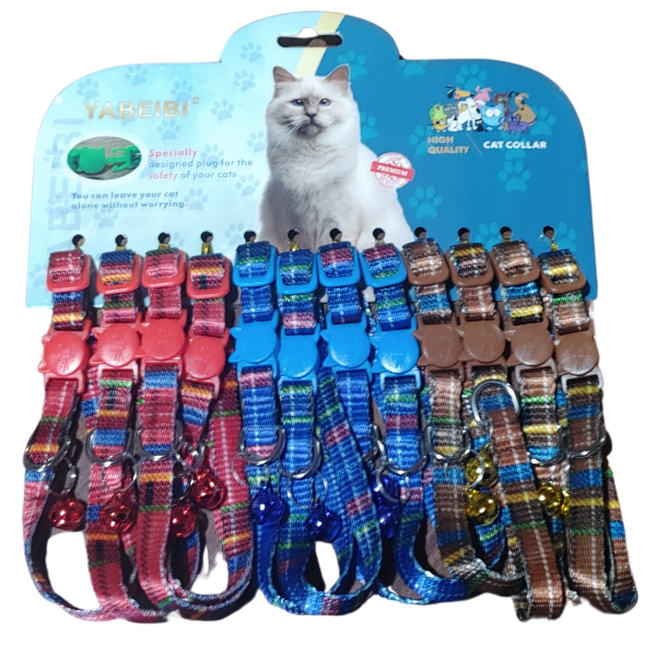 Producto - Collar Para Gatos Con Cascabel Sonoro Broche Click Ajustable escoces - 5