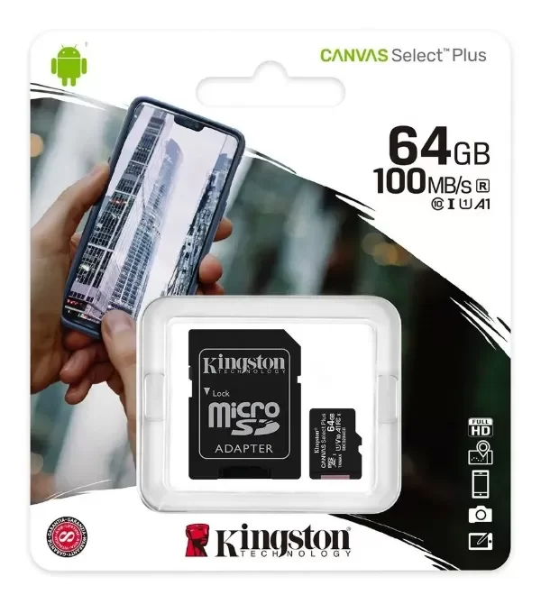 Producto - Tarjeta de memoria Kingston SDCS2/64GB Canvas Select Plus con adaptador SD 64GB